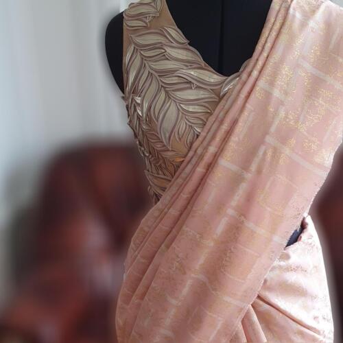 Pink Silk Shimmery Sari